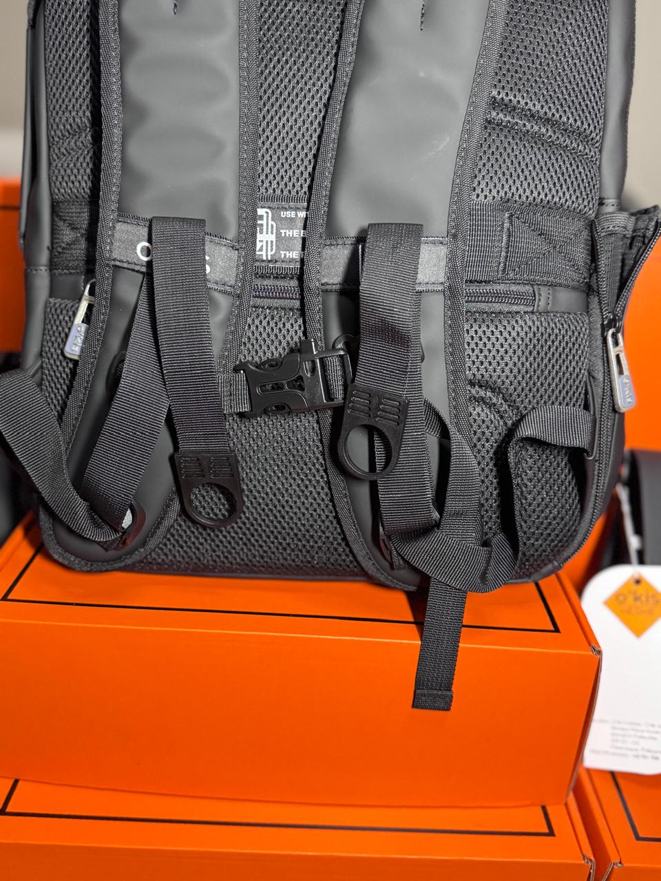 HESHE Okis Bags Collection 320*140*430 Travel Leather Bag Pack Black (OK306688)