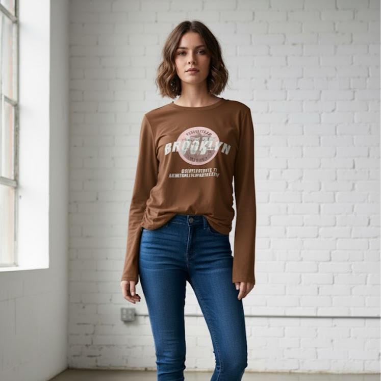 BROOKLYN Women's Printed Design Long sleeves for High Fashion Wear