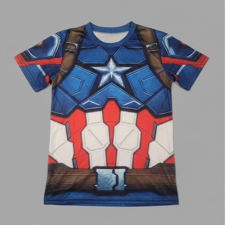 Mens Printed Super Hero Graphic Tee Shirt for Sports & Workout Activities