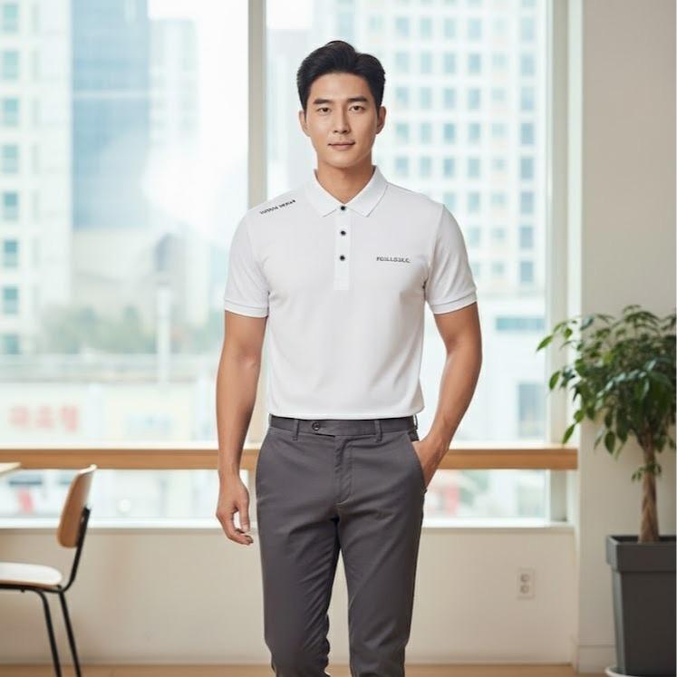 FGJLL WEAR Dry-fit Polo Shirt Men's Top Casual Korean Style (Short Sleeve with Logo Embraided)
