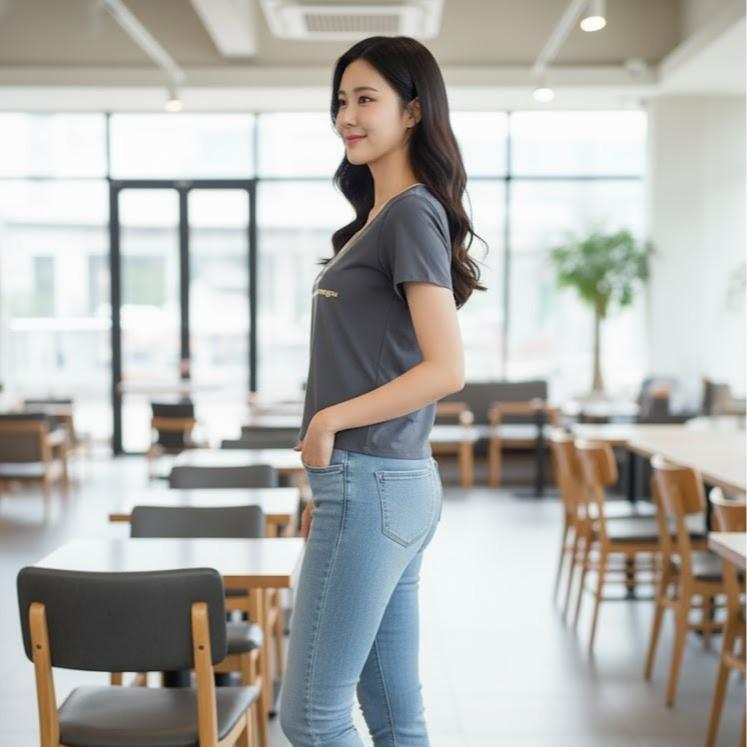 FP65009A Women's Classic Cotton Tee Shirt with V-NECK Short Sleeve Casual Top