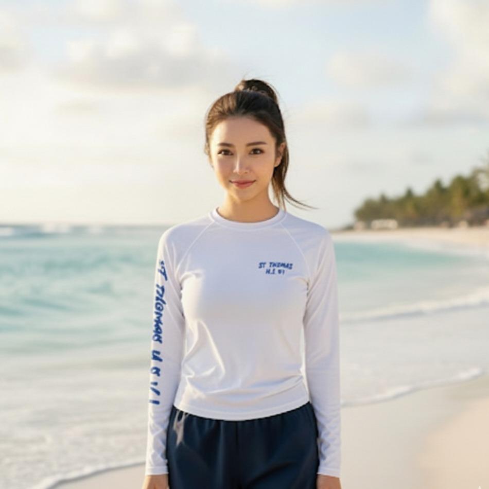 Men's/Women's Blue Design Swim Wear Longsleeve St. Thomas U.S V.I (#16B)