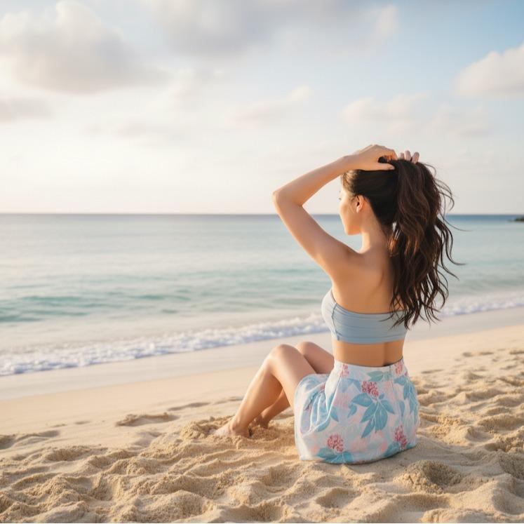 Women's Floral Prints Mini Skit Swim Wear Skyblue (#32)