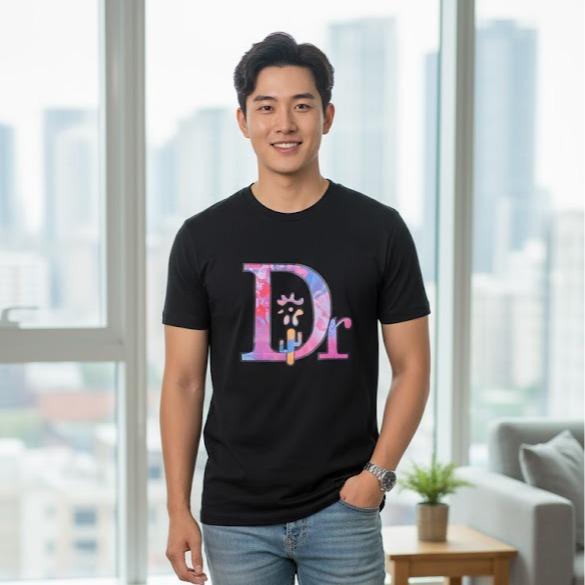 Men's High Fashion T-shirt in Black Color for Stylish Outfits Summer Wear