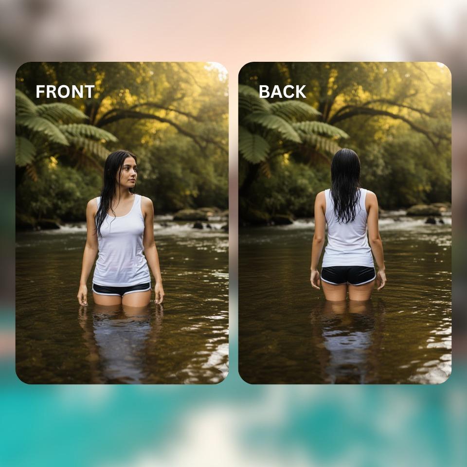 Women's Plain White Sportswear/Swimming wear Compression Sando for Outdoor Activities