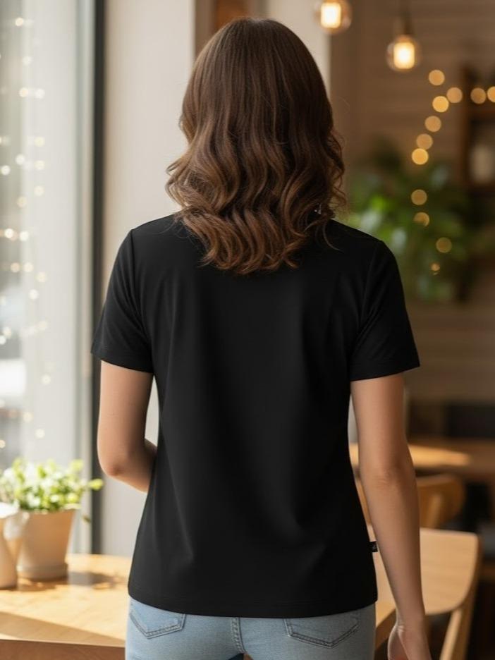 FPF003A Women's Cotton Top Tee Shirt with Beeds in Front