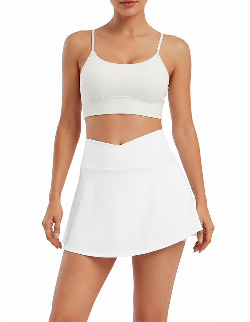 Pleated Tennis Skirt for Women Athletic Golf Skirts with Panty Cross Waist (#41)
