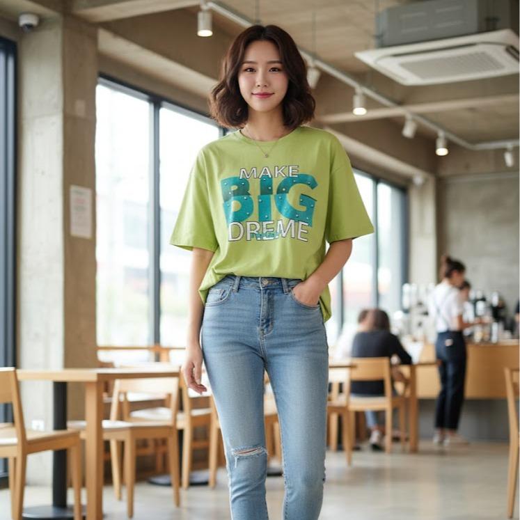 O'KIS Women's Cotton Tee Top Blouse/Shirt Assorted (OVERSIZED)