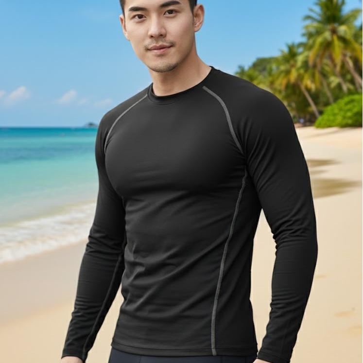 Men's Printed Rash Guard/Longsleeve for Swimming & Fashion Activity