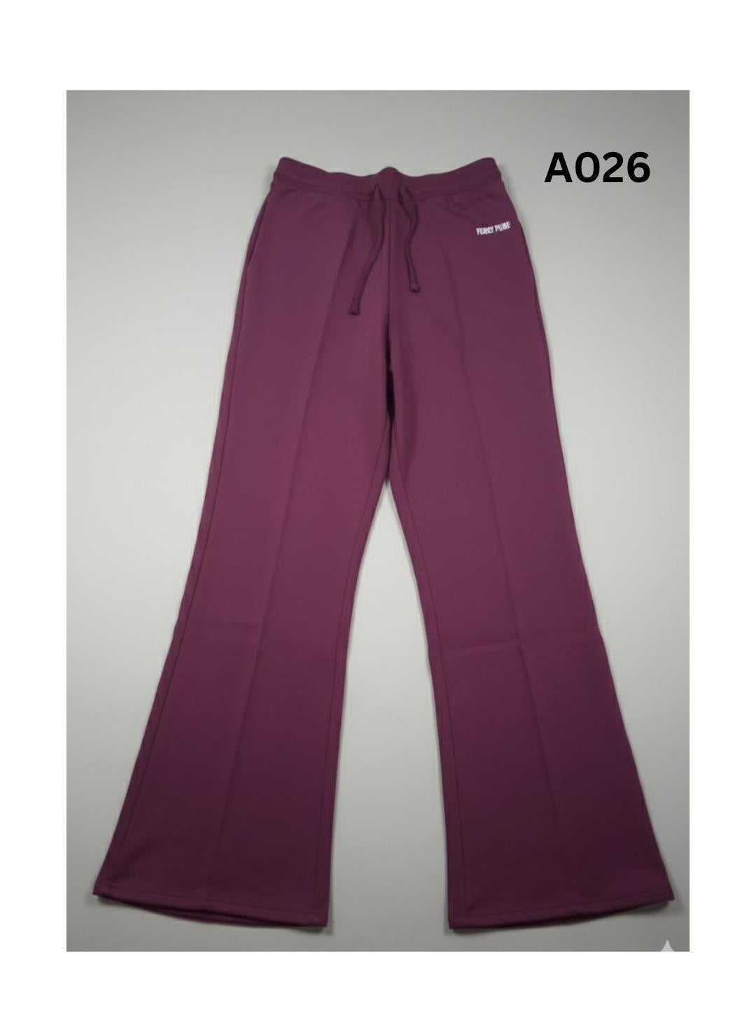 Women's STAIRGHT CUT Pants FERRY PURE COLLECTIONS Women's Top Apparel (MAROON/RED)