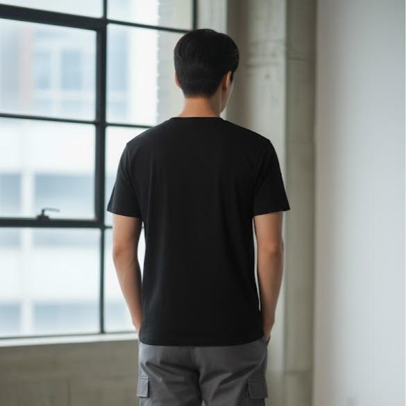 Men's High Fashion T-shirt in White & Black Color for Stylish Outfits with Beads & Bling