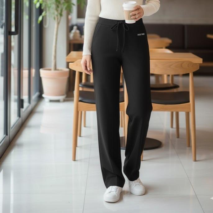 FPA9292 Women's Classic Cotton Pants in Plain Black Color