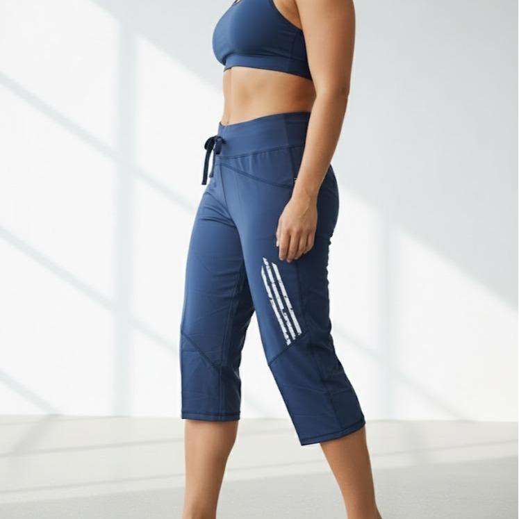 FPD85005 Women's Classic Cotton Capri Pants with Triple Line Style