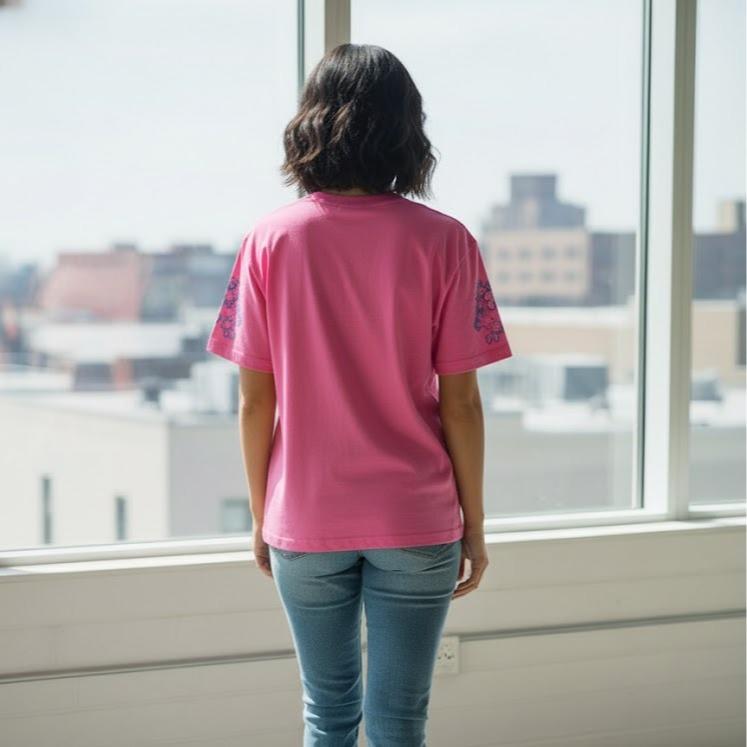 W24-20020 Women's Cotton Top in Crew Neck Fashionable Tee Shirt