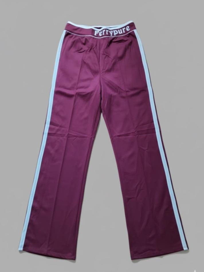 Women's STAIRGHT CUT Pants FERRY PURE COLLECTIONS Women's Top Apparel (MAROON/RED)