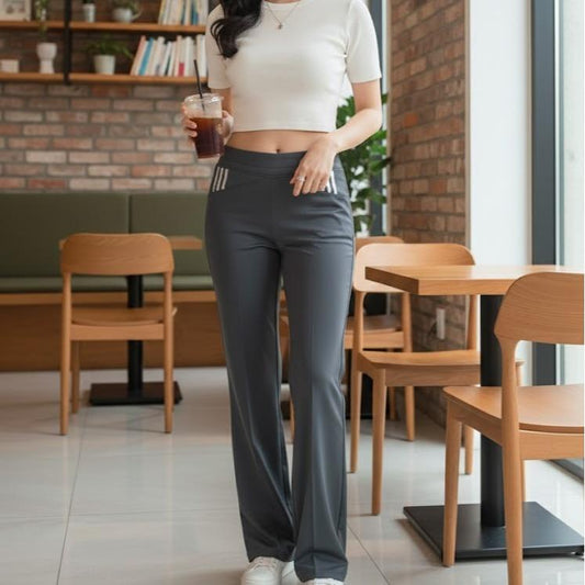 FPA63054B Women's Classic Cotton Pants in Plain Gray Color