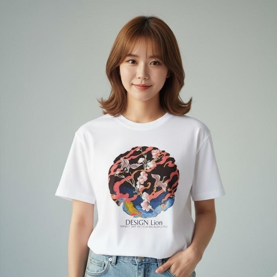 W24-20023 Women's Cotton Top in Crew Neck Fashionable Tee Shirt