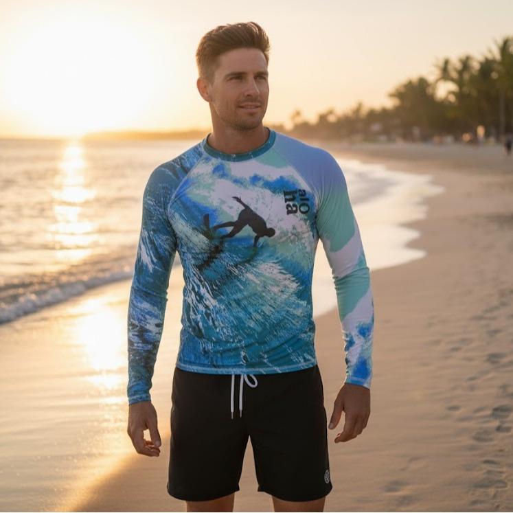 Men's Printed Rash Guard/Longsleeve for Swimming & Fashion Activity