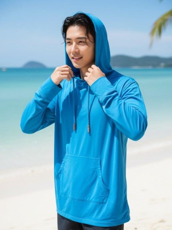 RASH GUARD Men's/Women's Pullover Hoodie with Long Sleeves in Loose-Fitting Versatile for Swim Activities (#11)