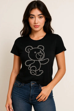 crop tops black bear logo