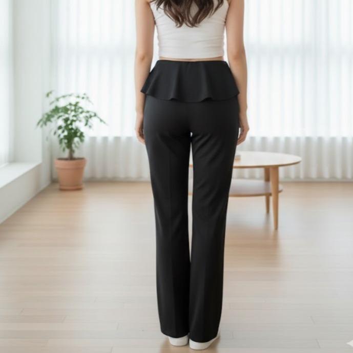 FPA005 Women's Classic Cotton Straight Pants with Skirt Style in Waist