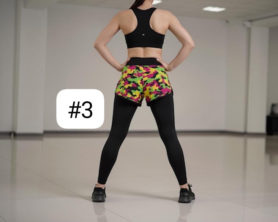 [BUY 1 GET 1] Women's Sports Leggings with Short Printed Design