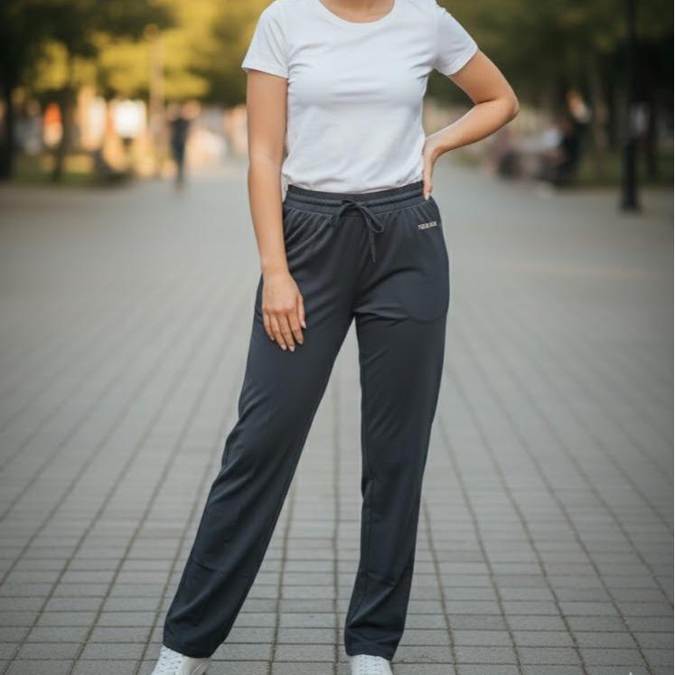 FPA066 Women's Classic Ferry Pure Cotton Pants Plain Black Color