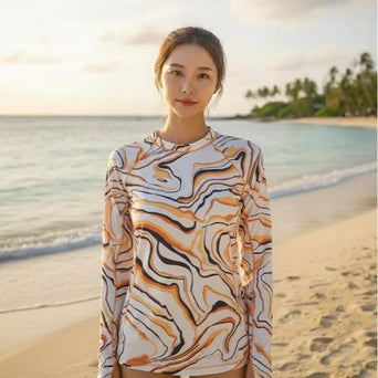 Women's Printed Collections Swimming RASH GUARD Longsleeve