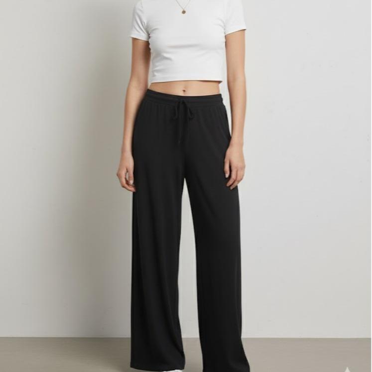 FPD53060 Women's Cotton Black Plain Pants