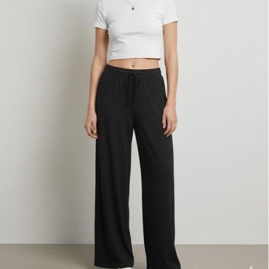 FPD53060 Women's Cotton Black Plain Pants