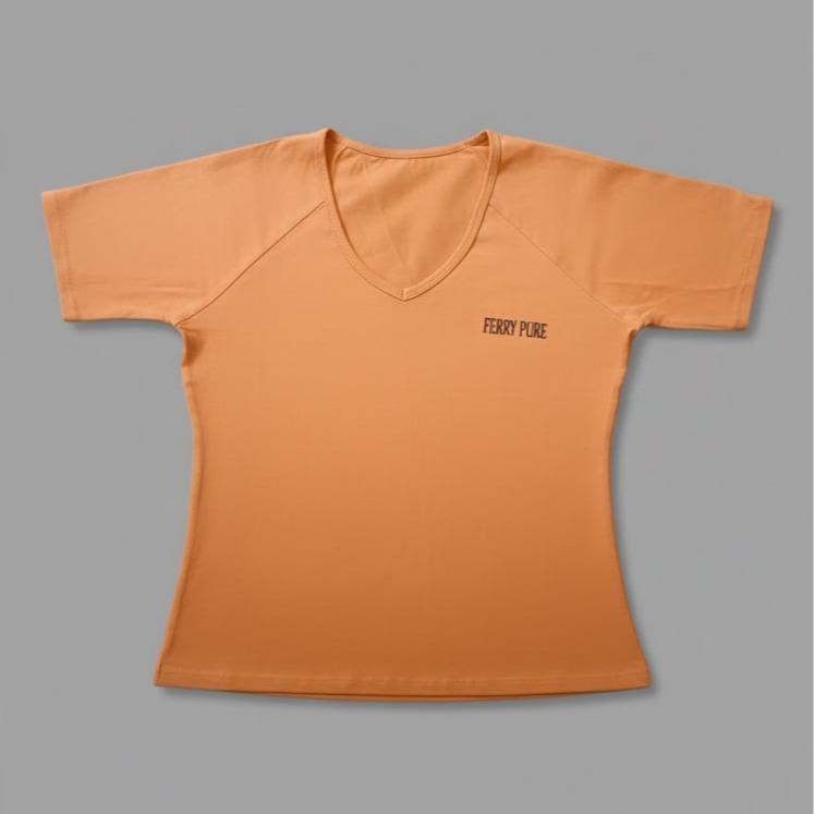 FP5765B/5765B-1 Women's Classic Cotton Tee Shirt with V-NECK Short Sleeve Casual Top