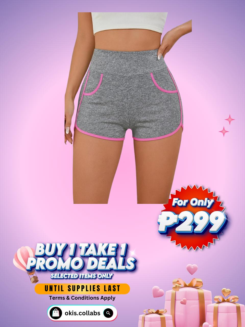 Women's Neon Trim High-Waist Athletic Shorts