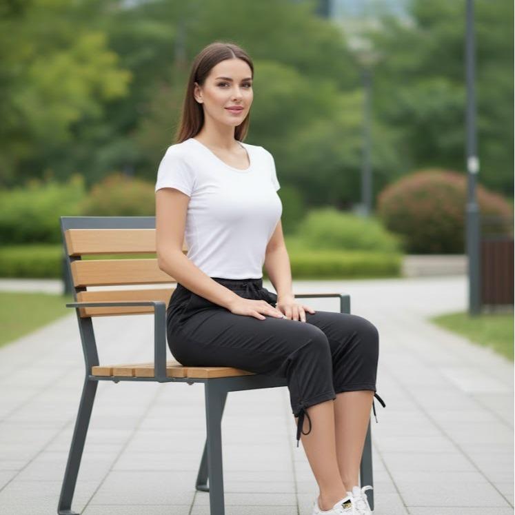 FPD58004 Women's Classic Cotton Capri Pants with Downstring in Bottom