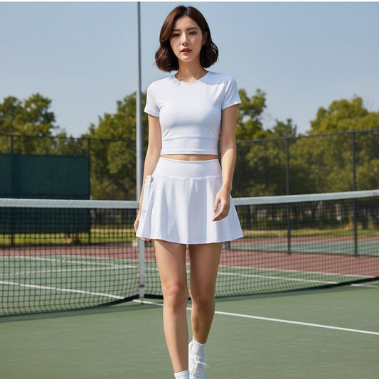 Women's Plain White Mini Skirt with one Side Pocket (#46)