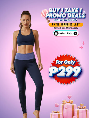 [BUY 1 TAKE 1 FREE] Women's Cotton Sports Wear Leggings with Violet Waist