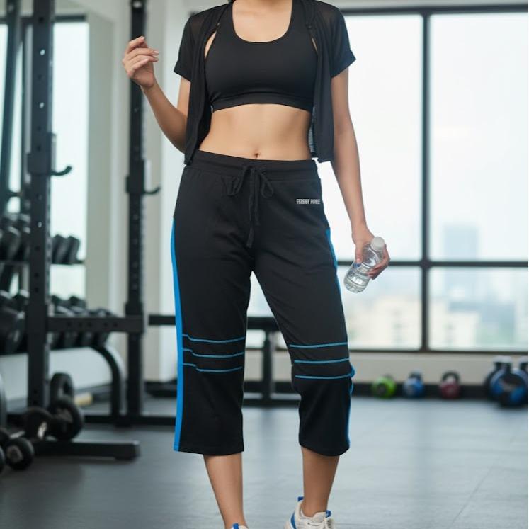 FP9219 Women's Classic Cotton Capri Pants with Blue or Yellow Lining