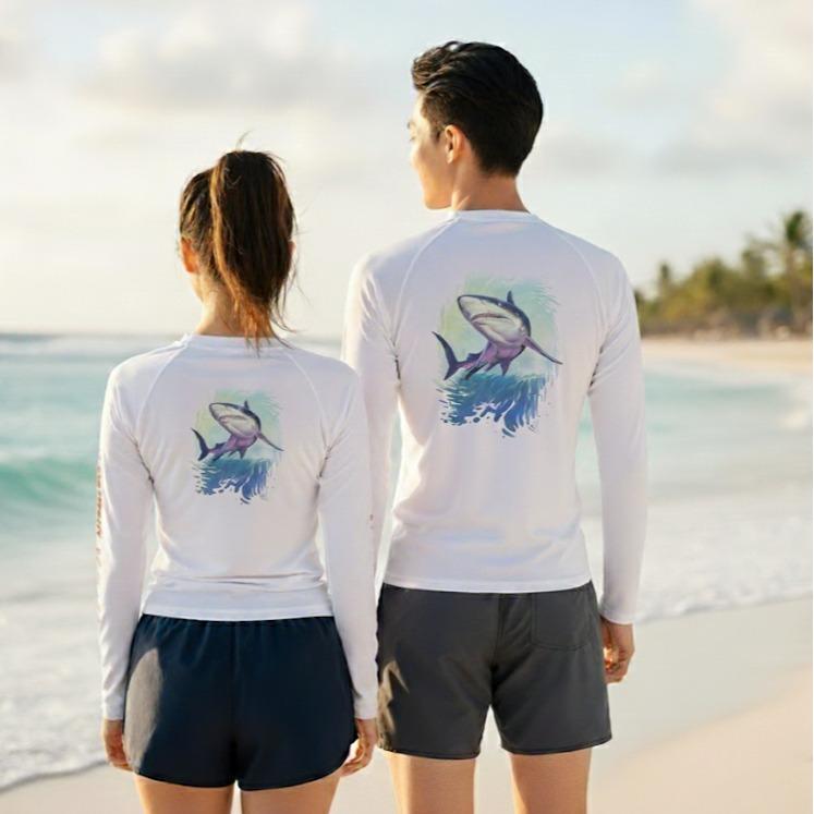 Men's/Women's Red Design Swim Wear Longsleeve St. Thomas U.S V.I (#16A)