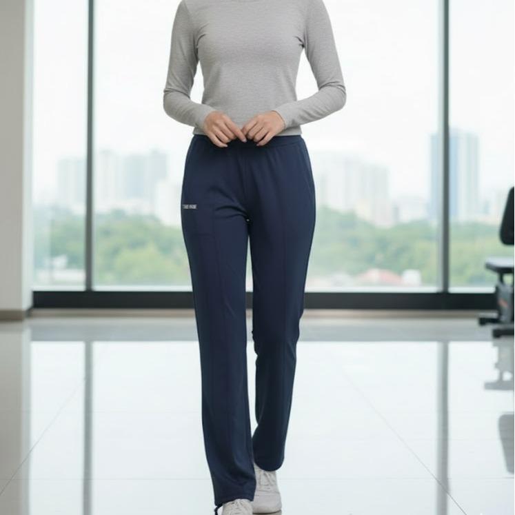 FPD53002 Women's Cotton Ferry Pure Black Plain Pants