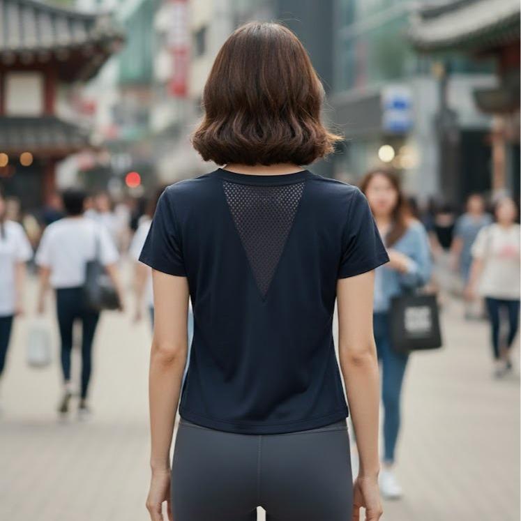 FPF001 Women's Cotton Top Tee Shirt Black Color