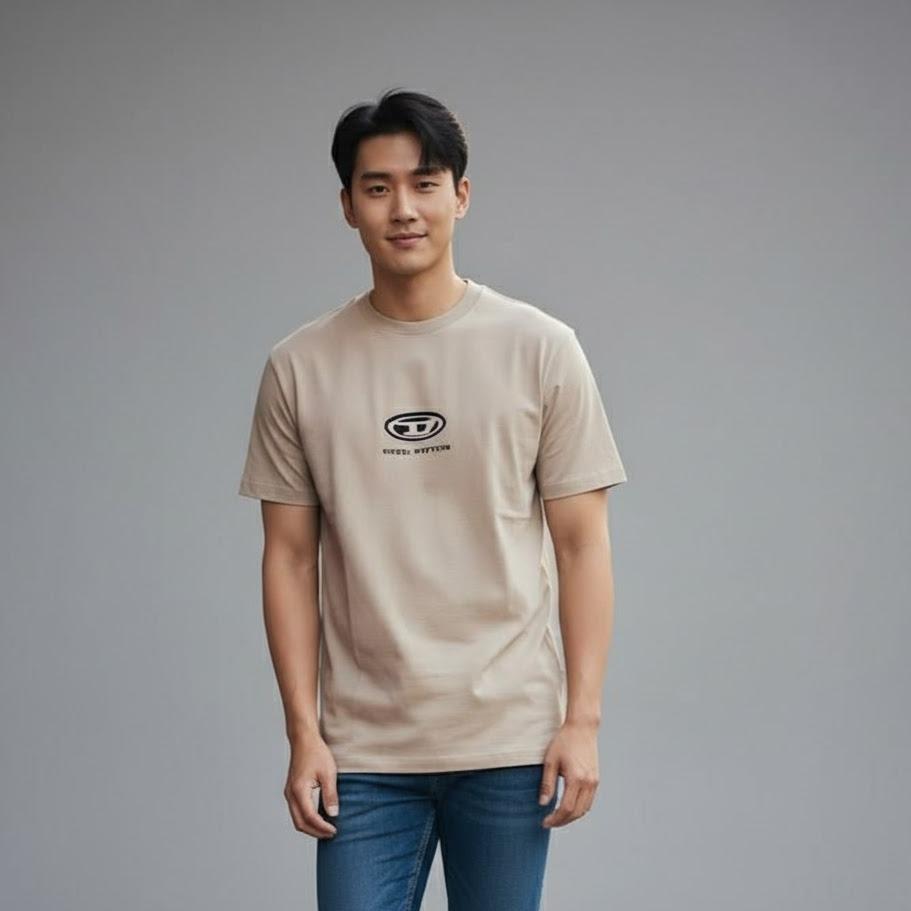 OKIS COLLABS Men's High Fashion T-shirt in White & Black Color for Stylish Outfits with Beads & Bling