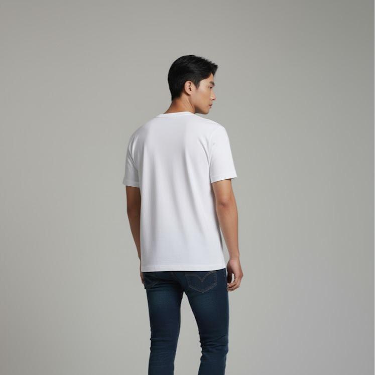 Men's High Fashion T-shirt in White & Black Color for Stylish Outfits with Beads & Bling