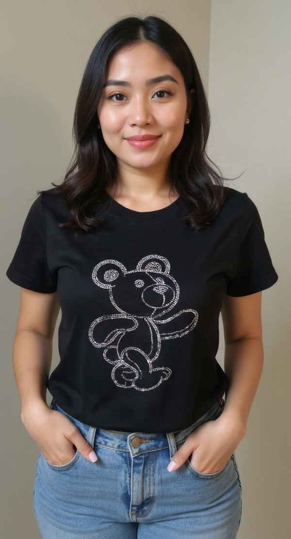 crop tops black bear logo