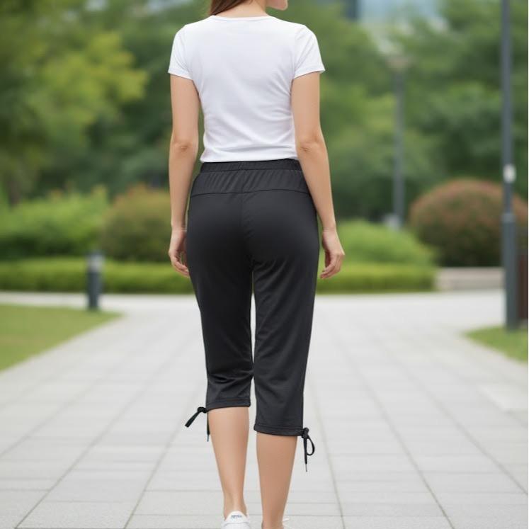 FPD58004 Women's Classic Cotton Capri Pants with Downstring in Bottom