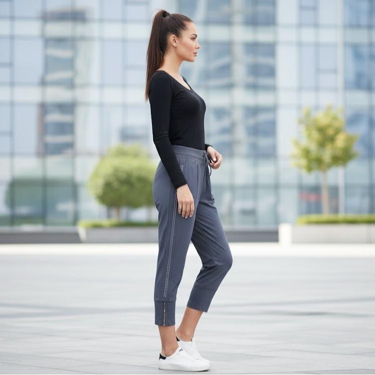 FPF018 Women's Classic Cotton Capri Pants with Beads in Sides Lining