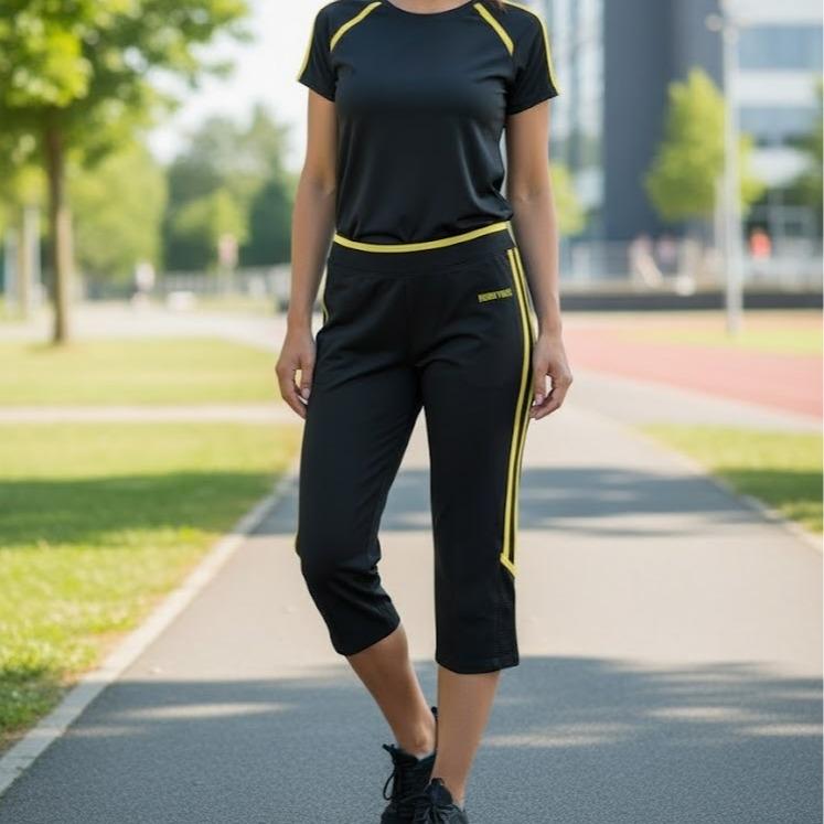 FP68008-7 Women's Classic Ferry Pure Cotton Capri Leggings for Sports Activities