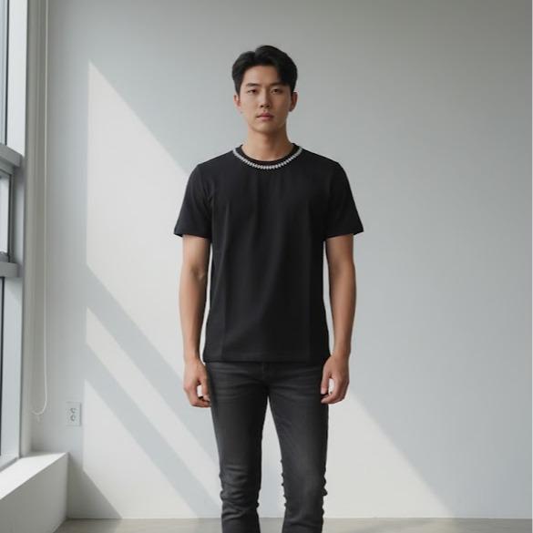 Men's High Fashion T-shirt in Black Color for Stylish Outfits