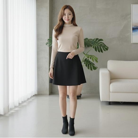 Beach House Plain Black Skirt with Inner Cycling Short (#21-#03)