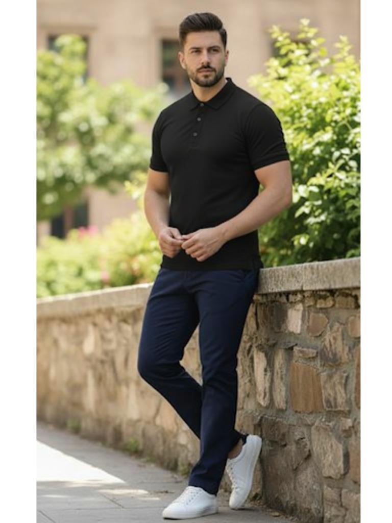 Assorted Logo Embraided Male Polo Shirt - Korean Dry-fit Casual Style Men's Top