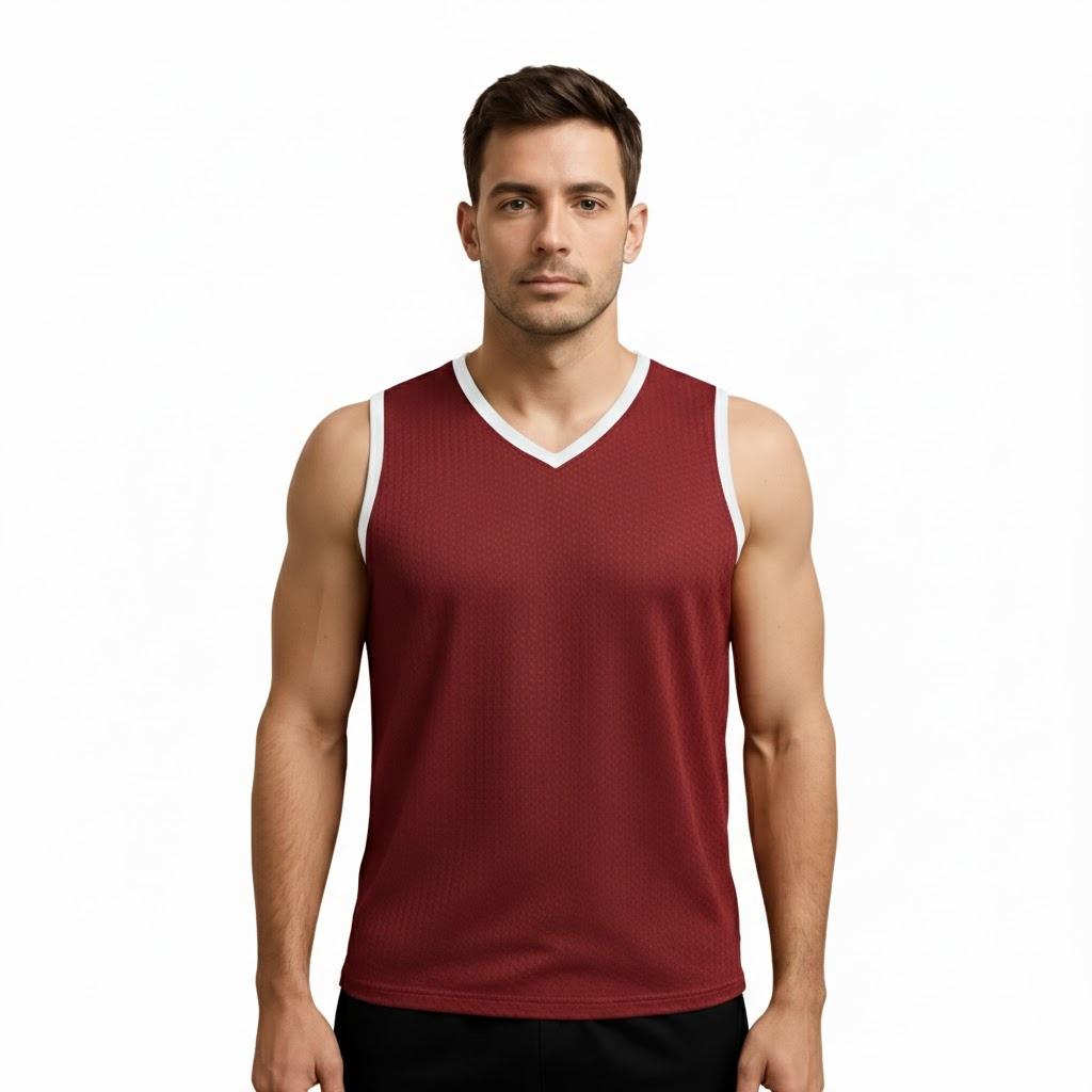 Men's/Women's Sports Wear Compression Tee Shirt & Sando in Maroon COlor