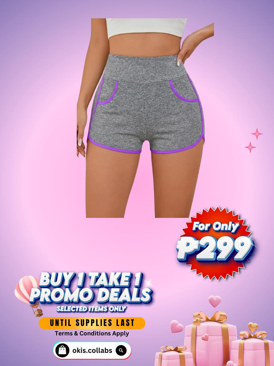 Women's Neon Trim High-Waist Athletic Shorts